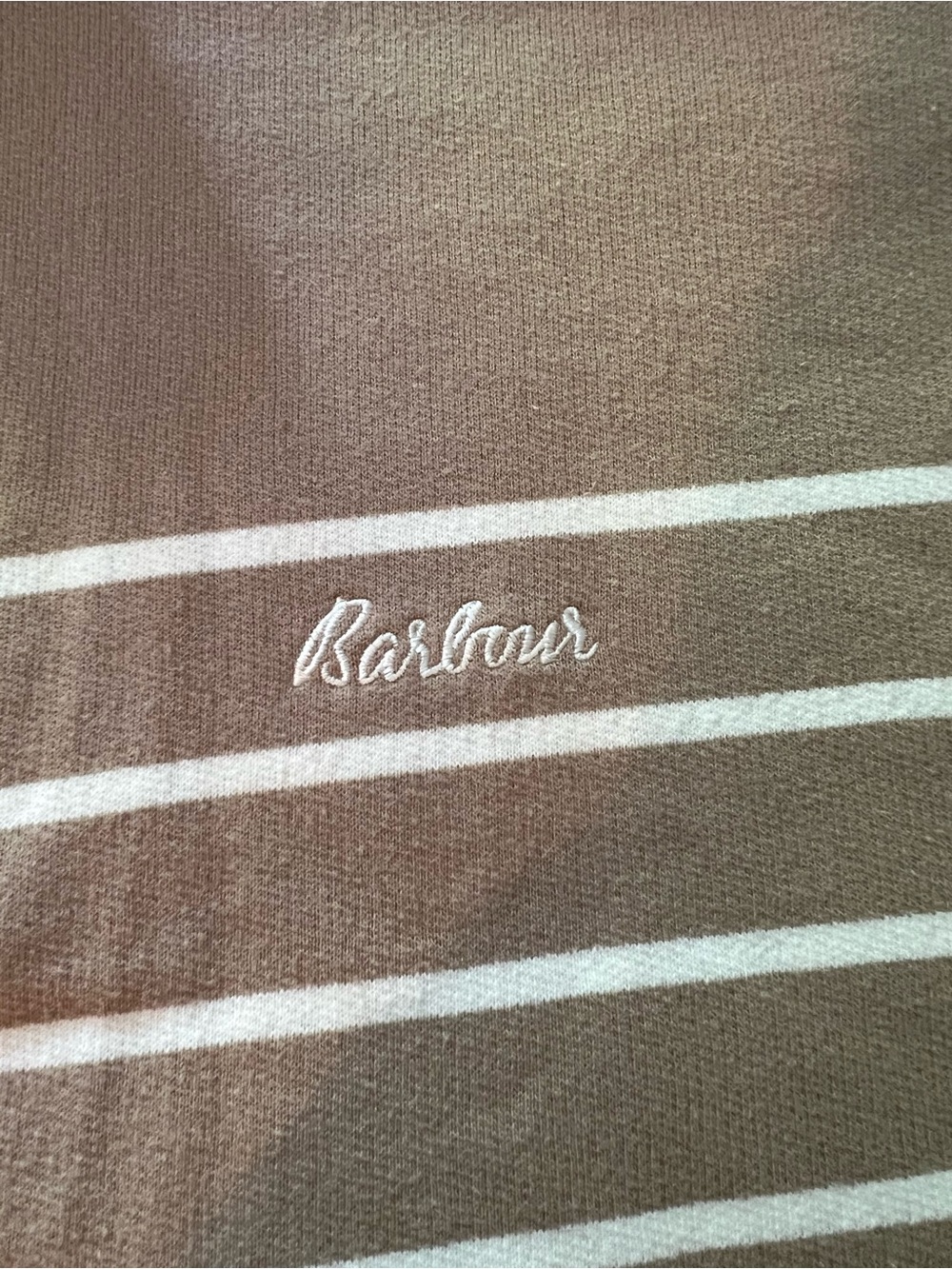 Barbour Beige Zip-Up Knit Sweater L